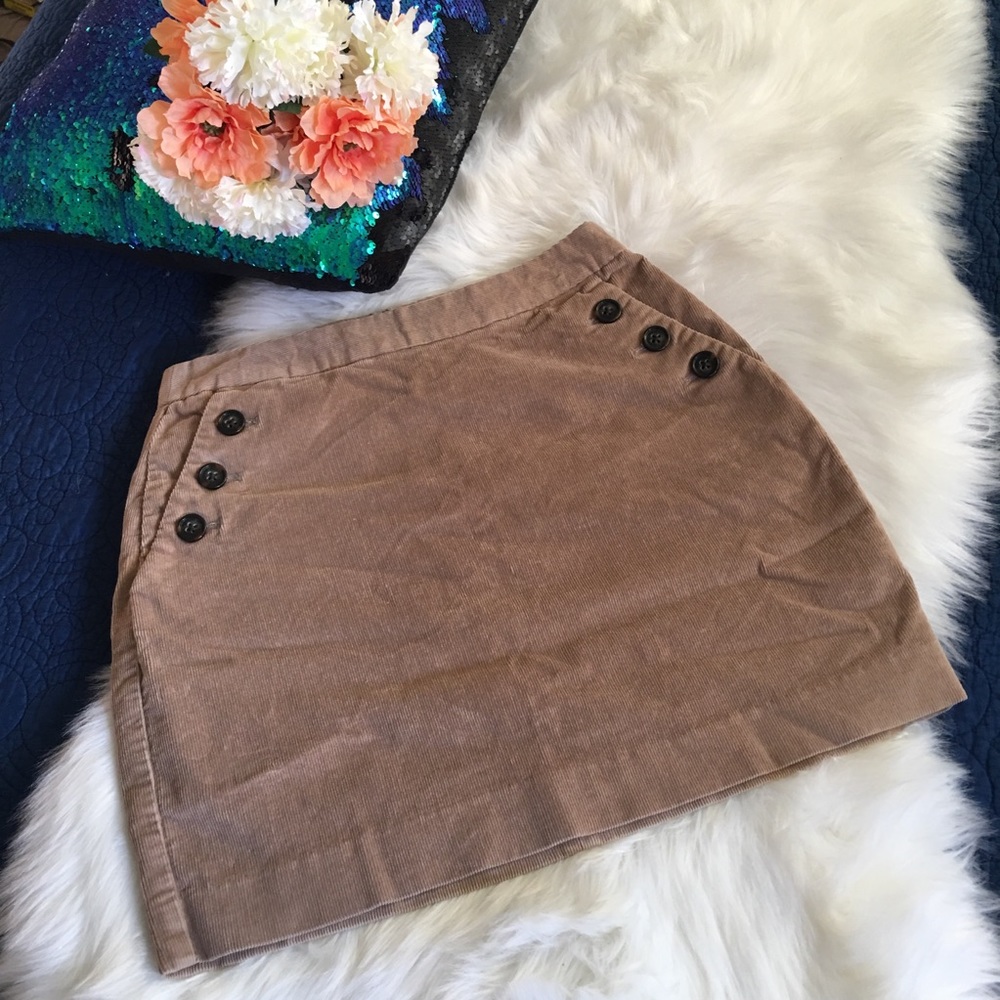 Banana Republic Corduroy Short Skirt Dark Khaki